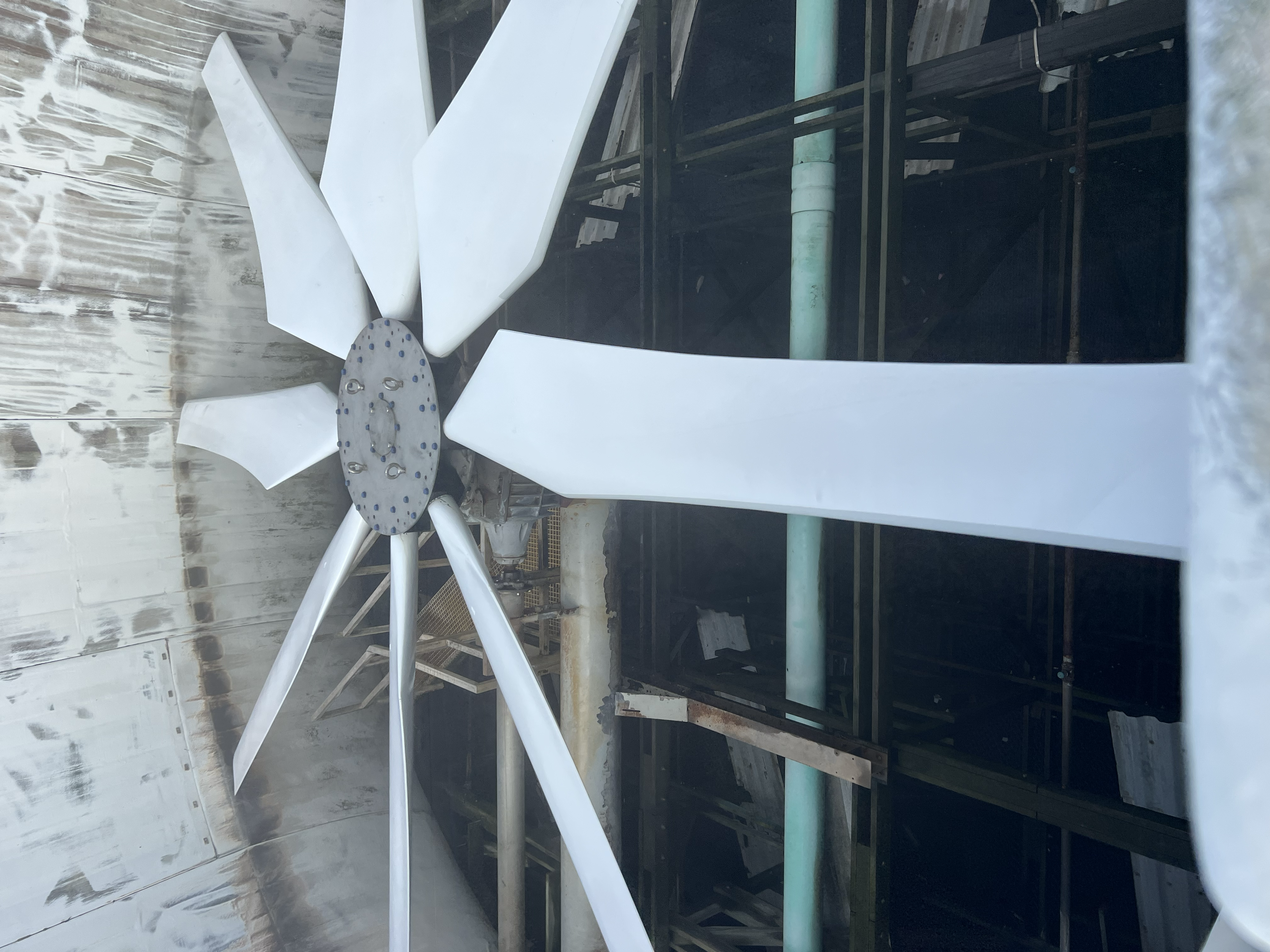 KM fan assembly installed in cooling tower
